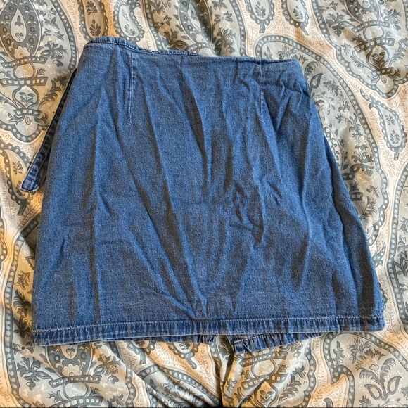 LF Carmar Chambray Wrap Tie Denim Blue Rum Skirt - Picture 4 of 6